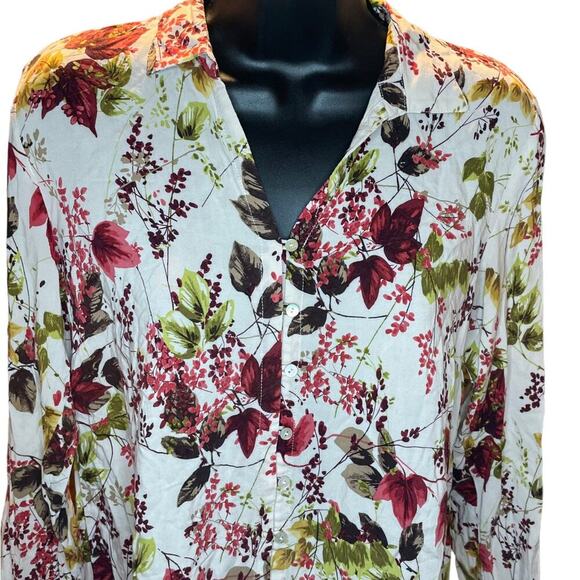 J.Jill Rayon Floral Professional Button up Blouse Sz XS - Picture 2 of 7